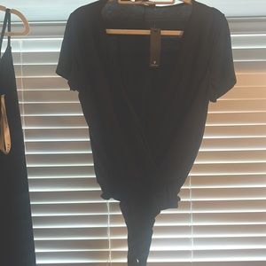 Low cut black bodysuit NWT
